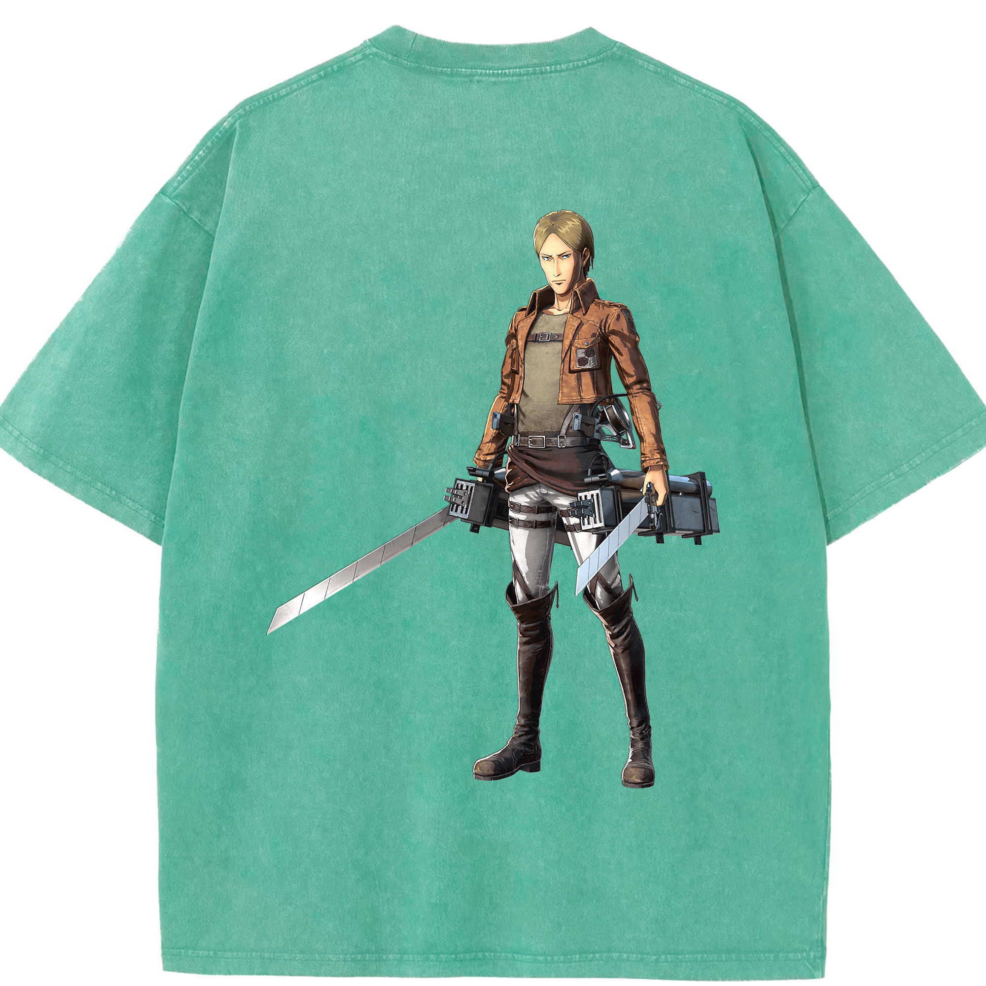 （画像用） 進撃の巨人 Attack on Titan 綿100% ヴィンテージ風 半袖Tシャツ（背面プリント）